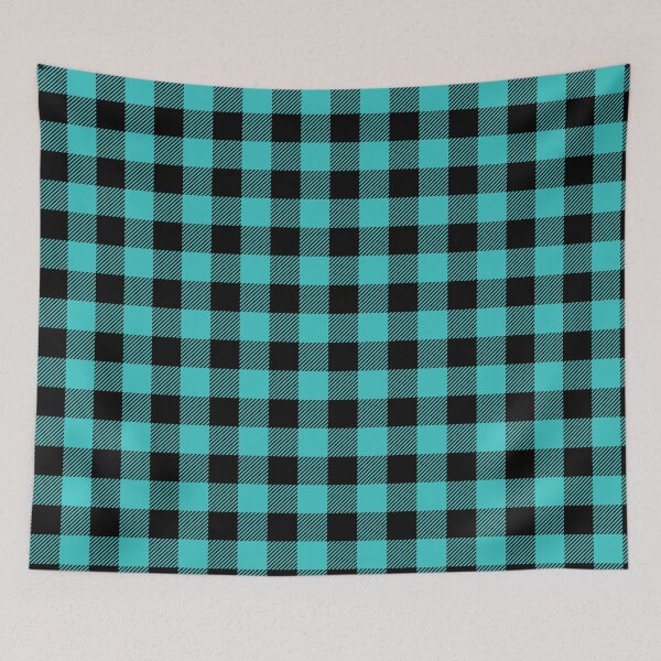 Item preview, Black and Teal Stripe Gingham  designed and sold by My Teal Dreams.