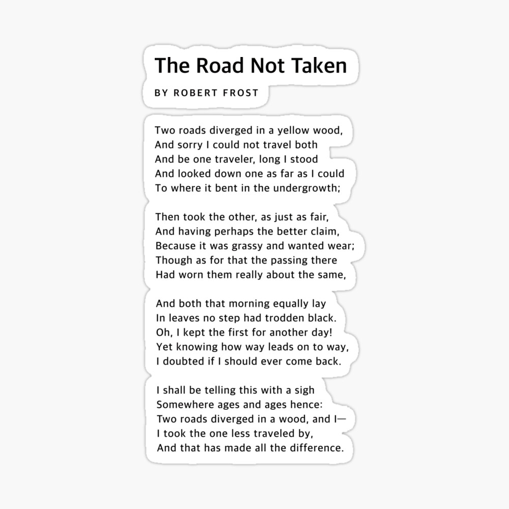The Road Not Taken by Robert Frost  Poster