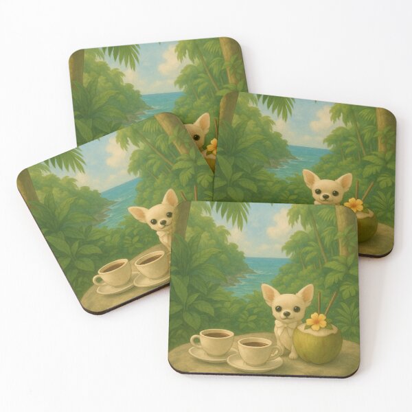 Item preview, Three sips, two friends, one queen. | Chihuahua Art designed and sold by Together-in-calm.