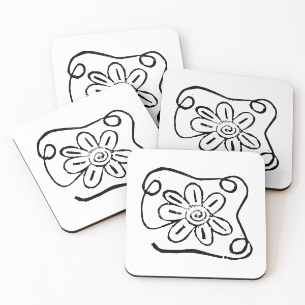 Item preview, Linocut Flower Line Drawing designed and sold by Over & Out Designs .