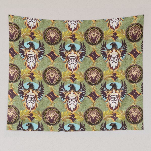 Item preview, Zeus Mythology Pattern – Eagle, Shield & Oak Motifs designed and sold by Veata.