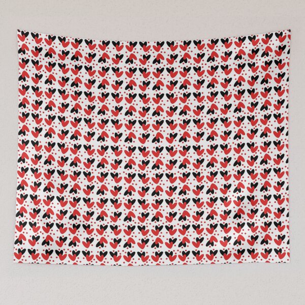 Item preview, Red hearts black shadow dots designed and sold by My Teal Dreams.