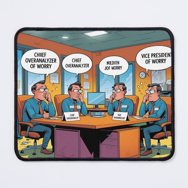 Item preview, “Overthinking Department” designed and sold by 5-Star-Shopper.