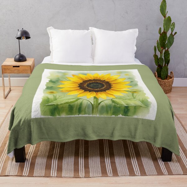 Artikelvorschau, Sonnenblumen-Aquarell – Helle und fröhliche botanische Kunst entworfen und verkauft von Twittlefish.