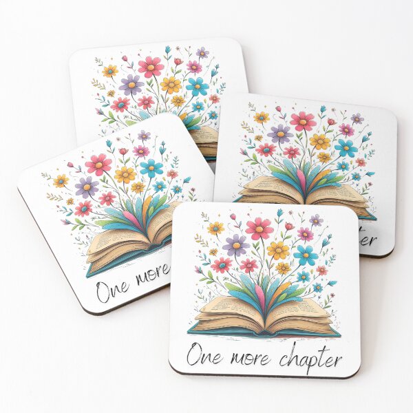 Item preview, One more chapter book design colourful flowers designed and sold by InkGlow.