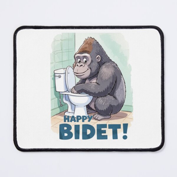 Item preview, Happy Bidet birthday toilet Gift cute meme gorilla designed and sold by CheeseBlueprint.