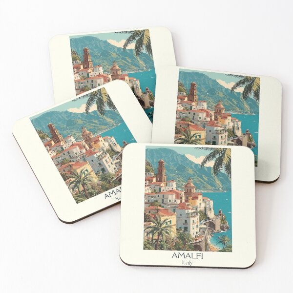 Item preview, Amalfi Coast Poster – Italian Riviera Vintage Travel Art designed and sold by TuncGK.