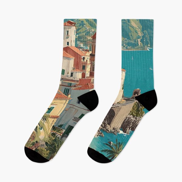 Item preview, Amalfi Coast Poster – Italian Riviera Vintage Travel Art designed and sold by TuncGK.