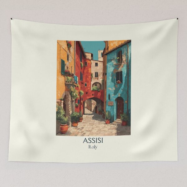 Item preview, Assisi Italy Poster – Medieval Umbrian Hill Town Art designed and sold by TuncGK.