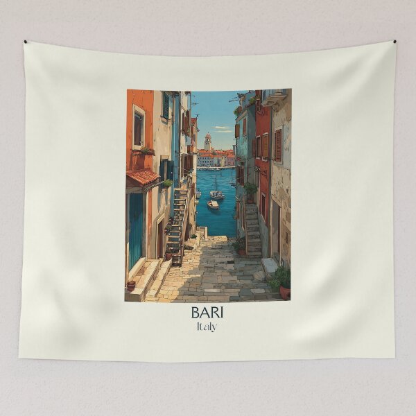 Item preview, Bari Puglia Poster – Adriatic Port City Vintage Art designed and sold by TuncGK.