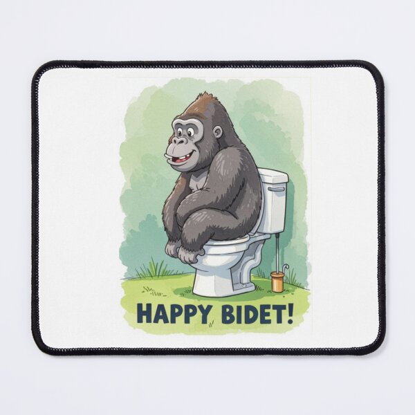 Item preview, Happy Bidet birthday toilet Gift cute meme gorilla designed and sold by CheeseBlueprint.