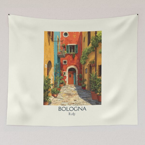 Item preview, Bologna Italy Poster – Medieval Towers Vintage Travel Art designed and sold by TuncGK.