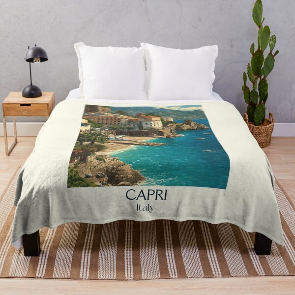 Item preview, Capri Island Poster – Mediterranean Dream Vintage Art designed and sold by TuncGK.