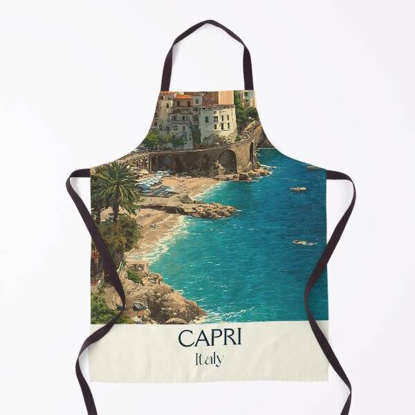 Item preview, Capri Island Poster – Mediterranean Dream Vintage Art designed and sold by TuncGK.