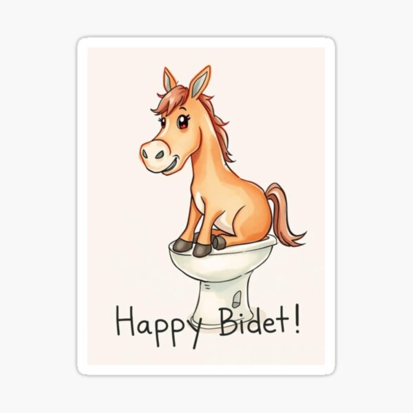 Item preview, Happy Bidet birthday toilet Gift cute meme horse designed and sold by CheeseBlueprint.