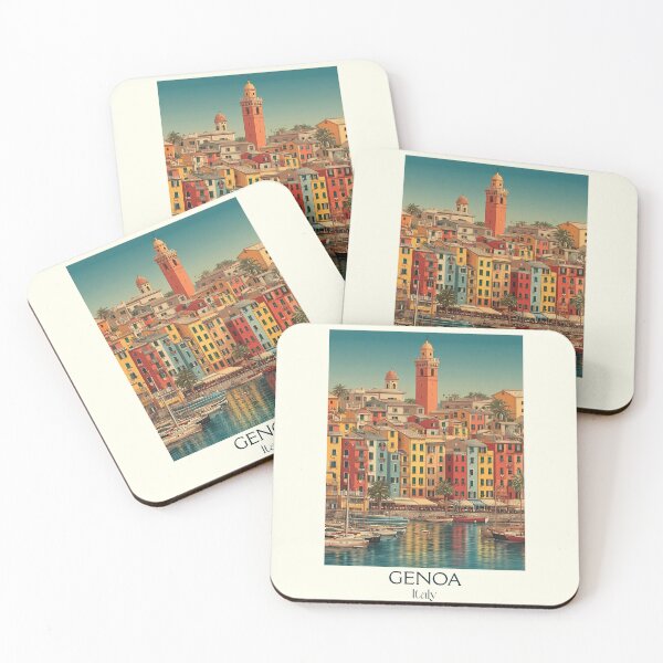 Item preview, Genoa Port City – Ligurian Maritime Vintage Poster designed and sold by TuncGK.