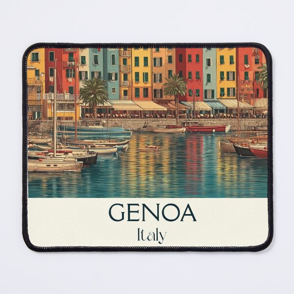 Item preview, Genoa Port City – Ligurian Maritime Vintage Poster designed and sold by TuncGK.