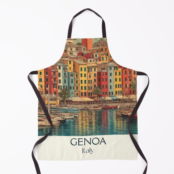 Item preview, Genoa Port City – Ligurian Maritime Vintage Poster designed and sold by TuncGK.