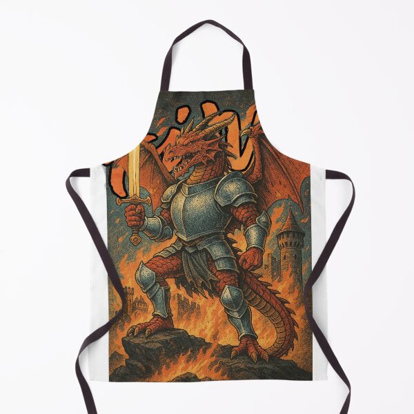 Item preview, Retro Fire Dragon Knight | Vintage Mythical Beast Art designed and sold by Mythical Bastards.