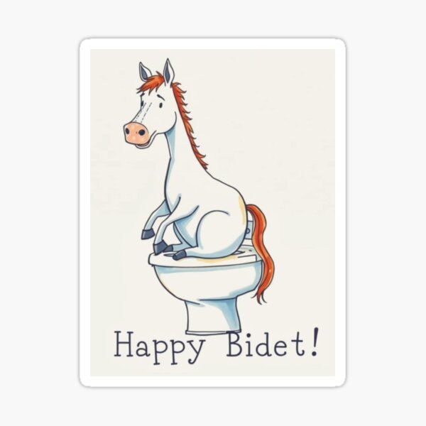Item preview, Happy Bidet birthday toilet Gift cute meme horse designed and sold by CheeseBlueprint.