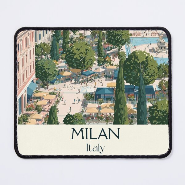Item preview, Milan Italy Poster – Fashion Capital Cathedral Vintage Art designed and sold by TuncGK.