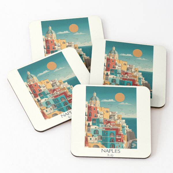 Item preview, Naples Bay Poster – Vesuvius View Italian Coast Art designed and sold by TuncGK.