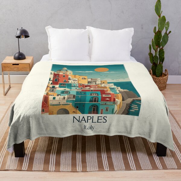 Item preview, Naples Bay Poster – Vesuvius View Italian Coast Art designed and sold by TuncGK.