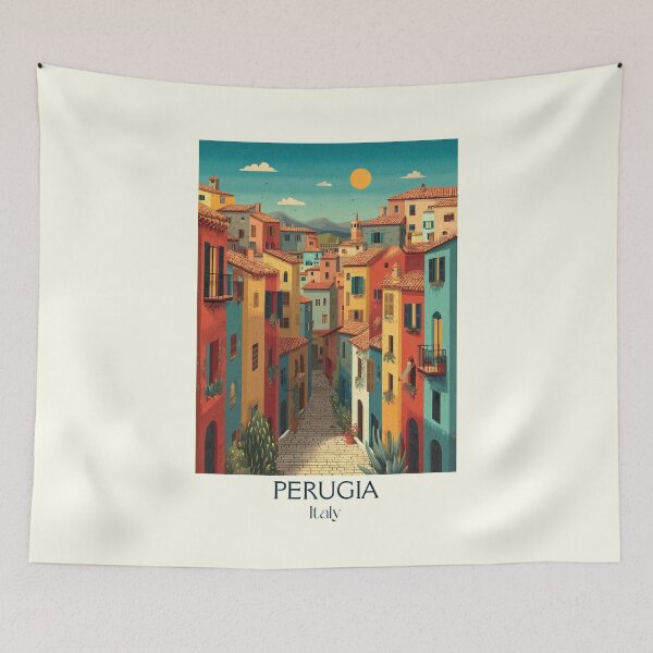 Item preview, Perugia Umbria Poster – Chocolate City Hill Town Art designed and sold by TuncGK.