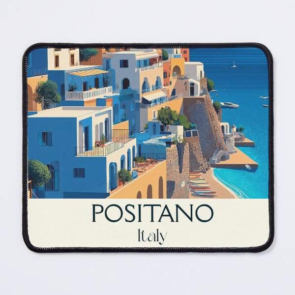 Item preview, Positano Amalfi Coast – Cliffside Paradise Vintage Art designed and sold by TuncGK.
