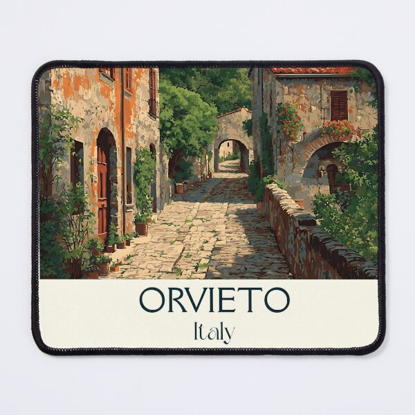 Item preview, Orvieto Umbria Poster – Hilltop Cathedral City Art designed and sold by TuncGK.