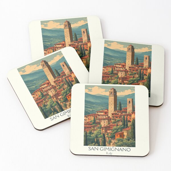 Item preview, San Gimignano Tuscany – Medieval Towers Vintage Poster designed and sold by TuncGK.