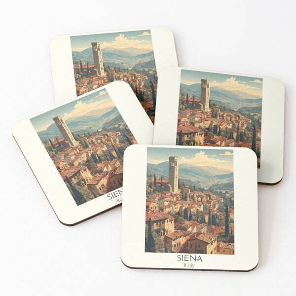 Item preview, Siena Tuscany Poster – Medieval City Piazza Vintage Art designed and sold by TuncGK.