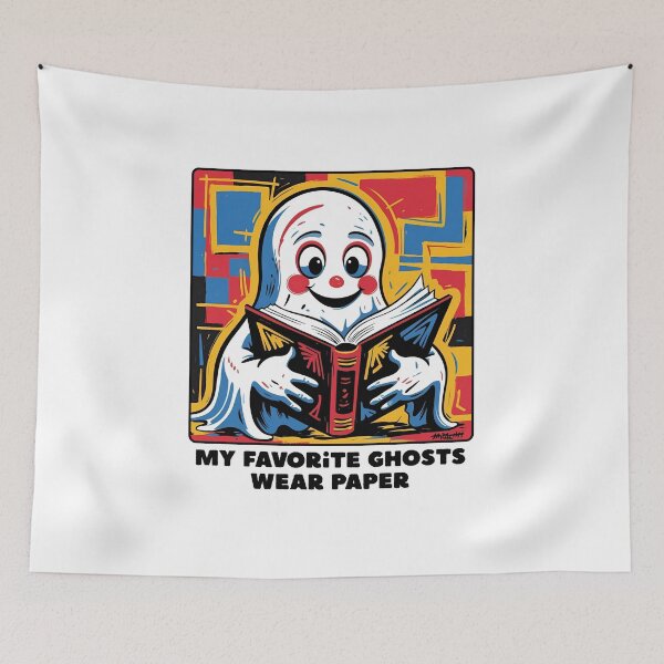 Item preview, Ghost and books designed and sold by Filologica.