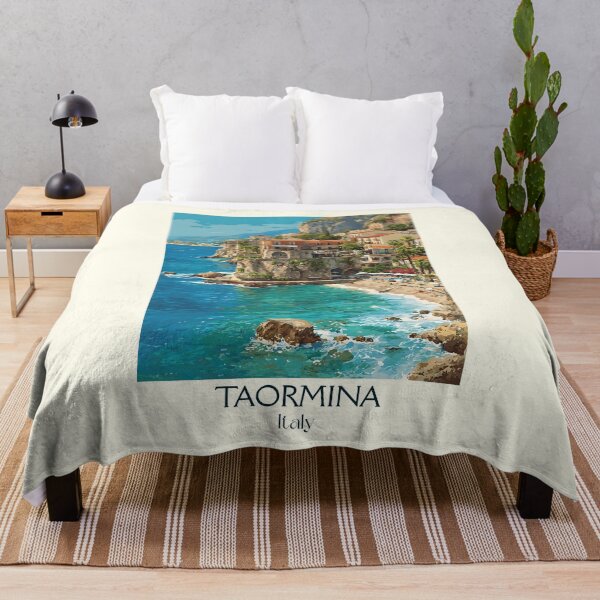 Item preview, Taormina Sicily Poster – Greek Theatre Coastal Art designed and sold by TuncGK.
