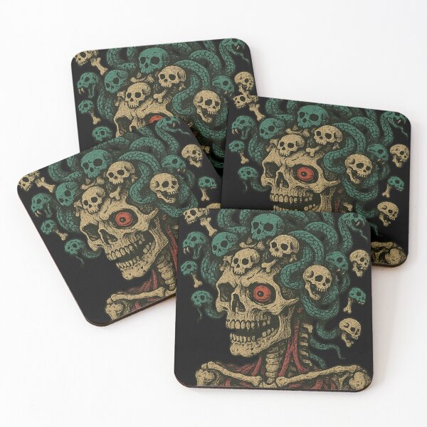Item preview, Medusa Skull with Snakes | Vintage Horror Illustration designed and sold by lapart.