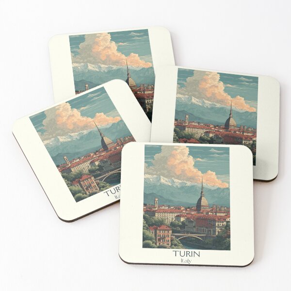Item preview, Turin Piedmont Poster – Alpine City Vintage Travel Art designed and sold by TuncGK.