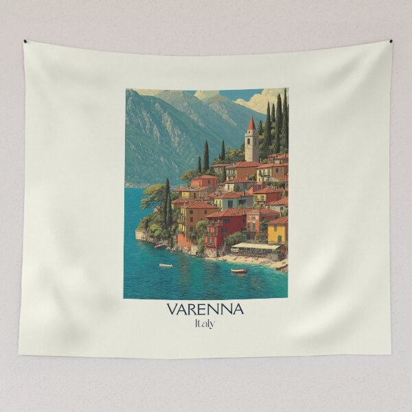 Item preview, Varenna Lake Como – Romantic Lakeside Village Art designed and sold by TuncGK.