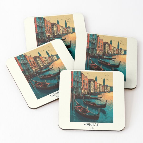 Item preview, Venice Gondola Poster – Grand Canal Sunset Vintage Art designed and sold by TuncGK.