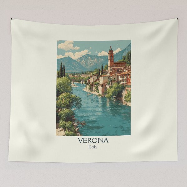 Item preview, Verona Romeo Juliet – Romantic City Vintage Poster designed and sold by TuncGK.