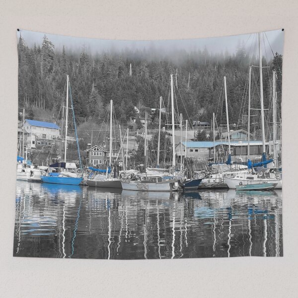 Item preview, Haida Gwaii Harbor in blue designed and sold by LilGemPrints.