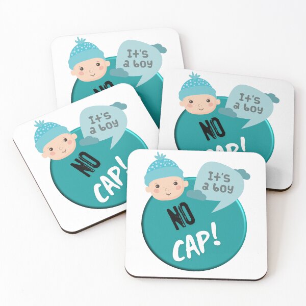 Item preview, No Cap It’s a Boy – Cute Baby Boy Sticker with Teal Blue Hat designed and sold by Miss Dewberry.