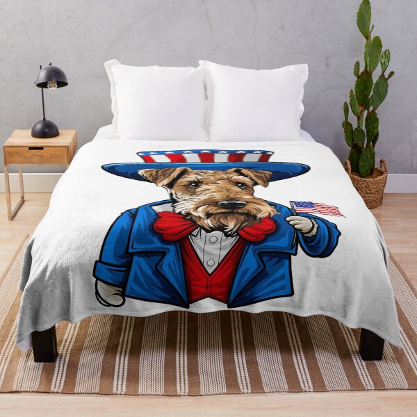 Item preview, Funny American Dog Airedale Terrier, 4th of July designed and sold by whyitsme.