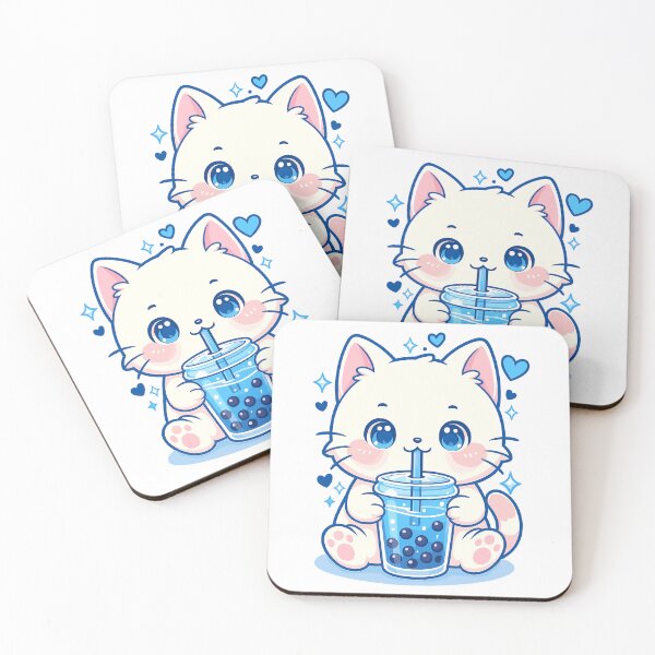 Item preview, Kawaii Cat Boba Japanese cute aesthetic Anime Girls Teens designed and sold by TynesDesign.