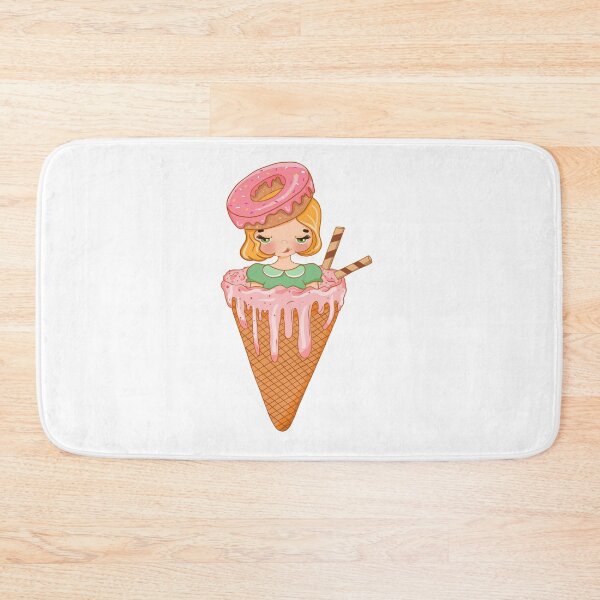 Item preview, Cute girl inside an ice cream cone wearing a donut hat — sweet, whimsical, and full of joy! designed and sold by Corameixa.