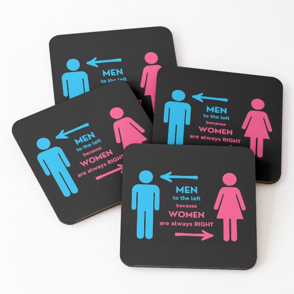 Item preview, Men to Left because Women Are Always Right Funny Restroom Wall Sign joke designed and sold by Psycho-Crazy.