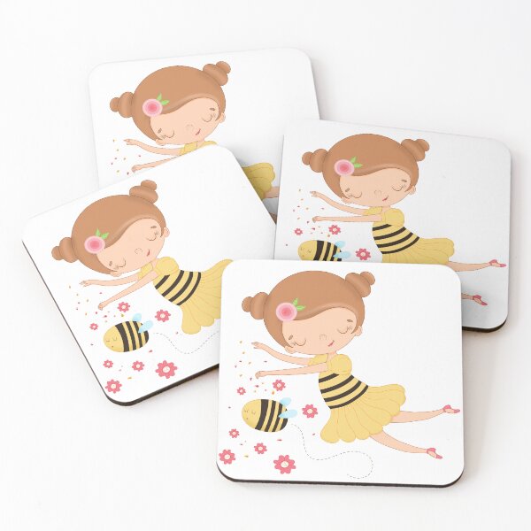 Item preview, Cute girl dressed as a bee floating with her little bee friend — sweet and whimsical design for bee lovers! designed and sold by Corameixa.