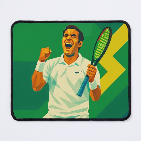 Item preview, Pete Sampras Tennis Icon Low Poly Vector Art designed and sold by kakarikihill.