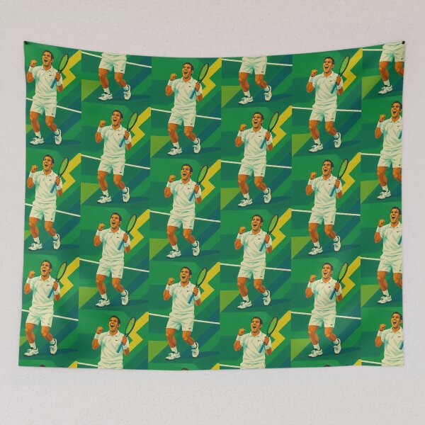 Item preview, Pete Sampras Tennis Icon Low Poly Vector Art designed and sold by kakarikihill.