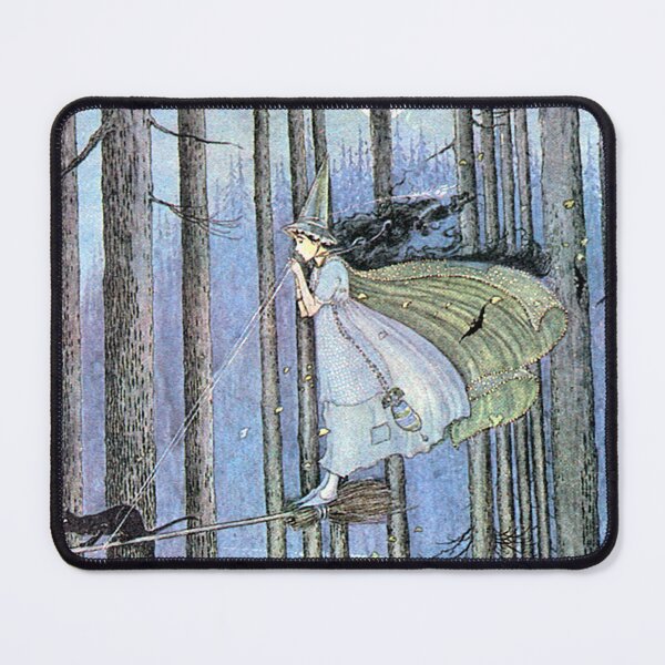 Item preview, Witch and Cat on Broom - Ida Rentoul Outhwaite designed and sold by forgottenbeauty.
