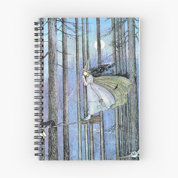 Item preview, Witch and Cat on Broom - Ida Rentoul Outhwaite designed and sold by forgottenbeauty.
